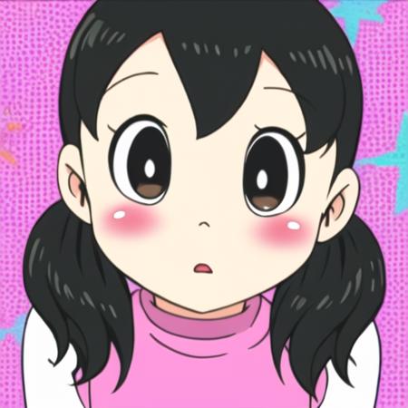 00352-1659782126-pink_background, blurry, solo, 1girl, depth_of_field, black_hair, black_eyes, looking_at_viewer, blurry_foreground, blush, _lora.png